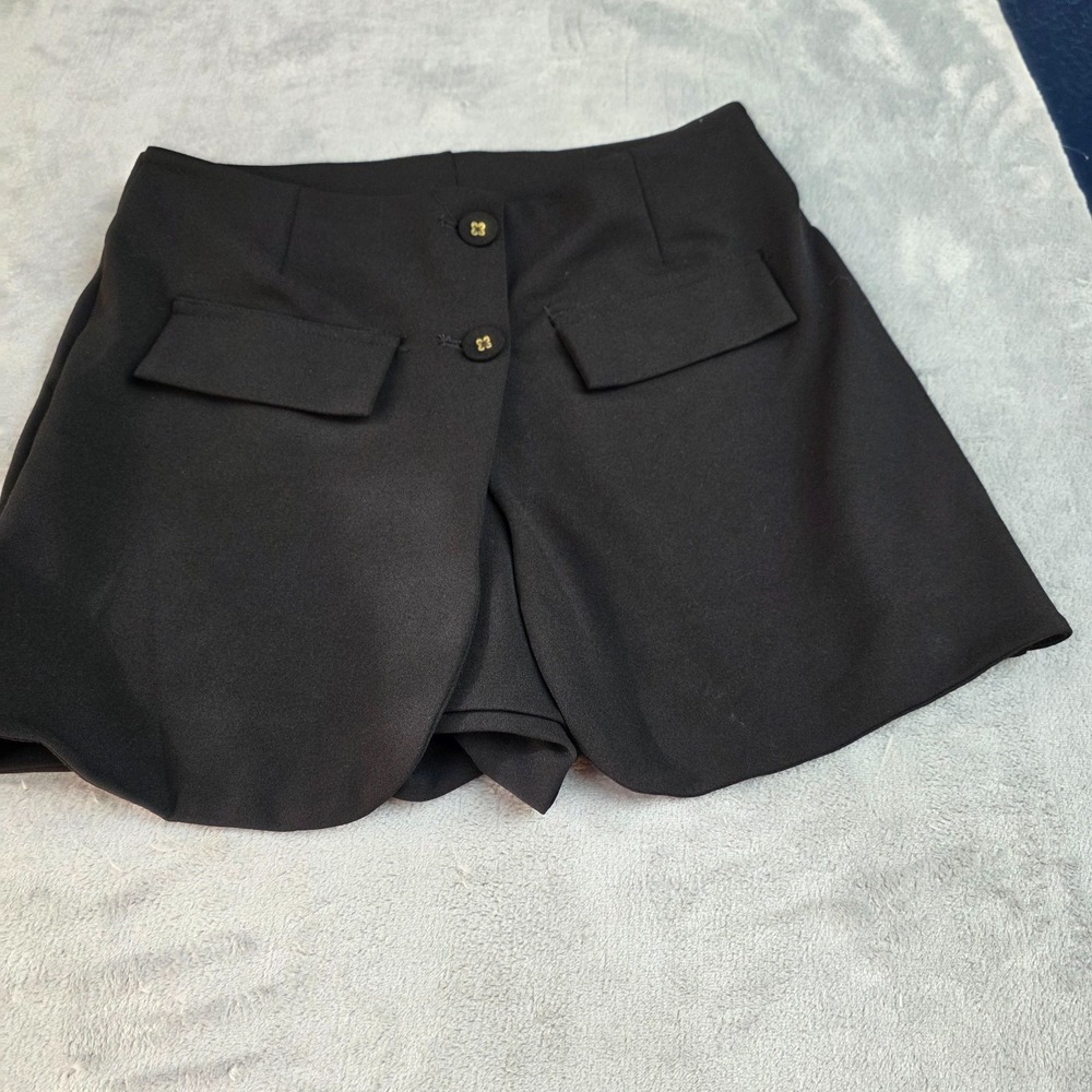 Women's BBJ Los Angeles Black Skort/Slit in Front W/ Buttons-Sz M